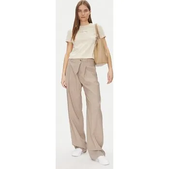 Pánská móda Calvin Klein Jeans T-Shirt Monologo Baby Tee J20J223113 Béžová Slim Fit XL