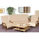 Bellatex Přehoz jednobarevný na sedací soupravu 3+1+1 tmavě béžová / světle béžová