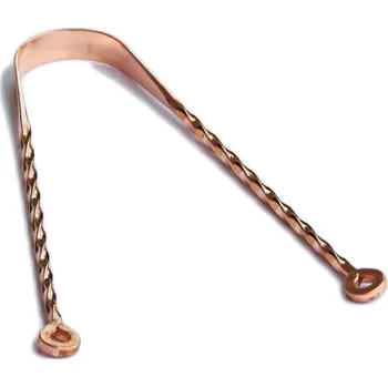 SATTVA Měděná škrabka na jazyk s točenými držátky