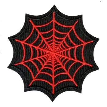 Nášivka Nažehlovací nášivka - pavučina červená ( 9,0 x 8,8 cm)
