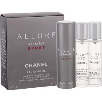 Pánský parfém Chanel Allure Homme Sport Eau Extreme Parfémovaná voda EDP, 3x20ml (1x plnitelná + 2x náplň) - poškozený obal, pánske
