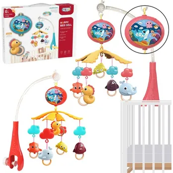 Kolotoč nad postýlku Kolotoč Nad Postýlku Ovládaný Dálkovým Ovladačem Projektor Zvuky Červená