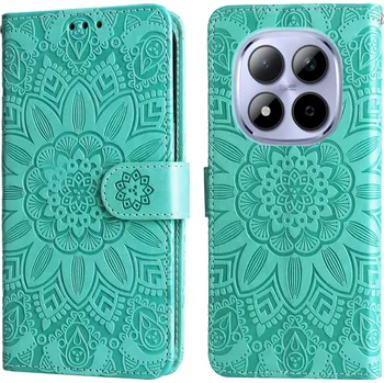 Pouzdro na mobilní telefon Sunflower knížkové pouzdro na Xiaomi Redmi Note 15 Pro 4G - modrozelené