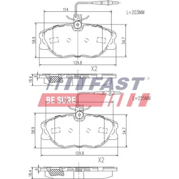 Brzdová destička Sada brzdových destiček, kotoučová brzda FAST FT29054