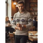 Pánský svetr sněhové vločky WX2268 Barva: Béžová, Velikost: M