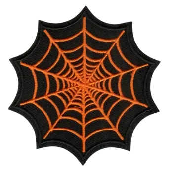 Nášivka Nažehlovací nášivka - pavučina oranžová (9,0 x 8,8 cm)