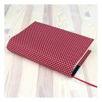 Obal na knihu Obal na knihu - Puntíky na bordó/tmavě modrá (M-light)