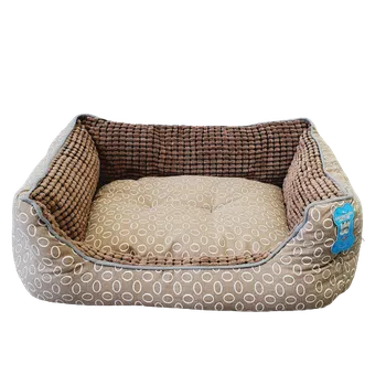 Pelíšek pro psa Pelíšek pro psa – hnědý, motiv kolečka - 45 x 40cm