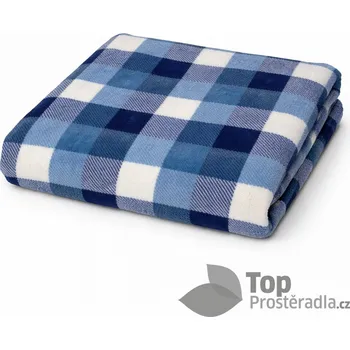 deka Mikroplyšová deka Premium 150x200 Modré káro
