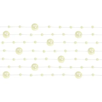 Svatební girlanda z perel krémová 10ks x 1,3m