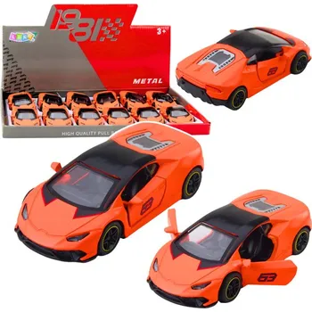 autíčko Sportovní Auto Pohon Pull Back Kovový Oranžový 1:43