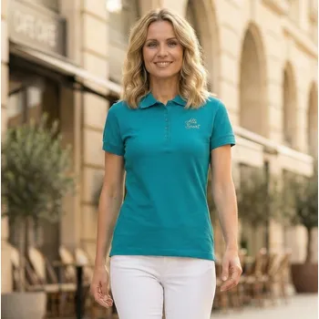 Dámské tričko Dámské triko s límečkem ALTISPORT ALW056210 TMAVÝ TYRKYS XL