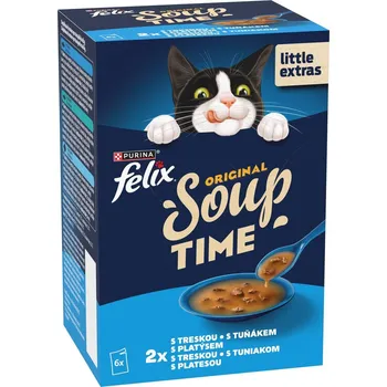 Felix Soup polévky pro kočky treska, tuňák, platýs 6×48 g