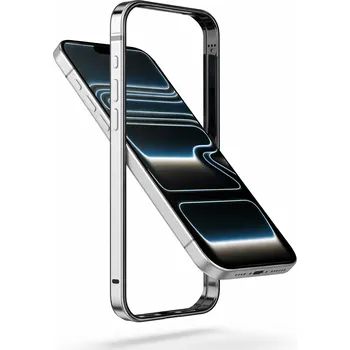Pouzdro na mobilní telefon Ochranný hliníkový bumper rámeček na iPhone Air Barva: Stříbrná/Černá