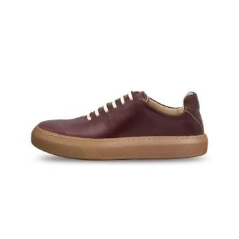 Pánská obuv Vasky Teny Mahagon - Pánské kožené tenisky / botasky hnědé | česká výroba ze Zlína 44 EU