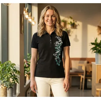 Dámské tričko Dámské triko s límečkem ALTISPORT CARRYOVER ALW029210 ČERNOTYRKYSOVÁ XS