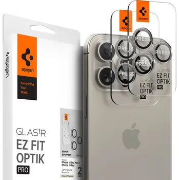 Spigen - Optik.tR EZ Fit Pro Camera Glass (2 balení) - iPhone 15 Pro - přírodní