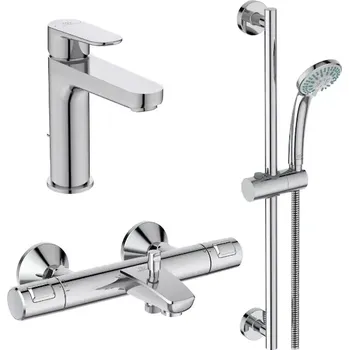 Sprchový set Ideal Standard CeraTherm - Sprchový set s termostatem a umyvadlovou baterií, 3 proudy, chrom BC984AA