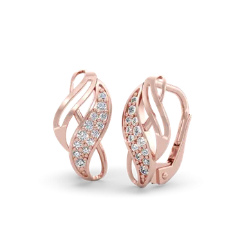 Náušnice Couple, Visací náušnice Flamma, růžové zlato se zirkony, 585-66-3-0422.4C00.0.00.001.08