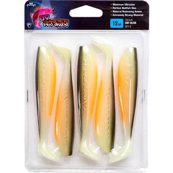 FOX RAGE - Gumová nástraha Zander Pro Shad Ultra UV Single Colour Packs Hot Olive 12 cm 5 ks