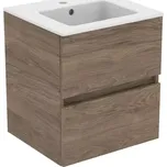 Ideal Standard Eurovit - Skříňka s umyvadlem, 55x50x44 cm, 2 zásuvky, ořech R0571Y9