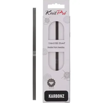 Nástroj na niť a příze KnitPro Karbonz ponožkové jehlice 20cm 1mm (KnitPro Karbonz Double Pointed Needles 20cm 1mm)