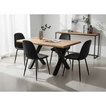 Jídelní stůl Noela Jídelní set ROBUL 140 + 4x židle MARIE černá