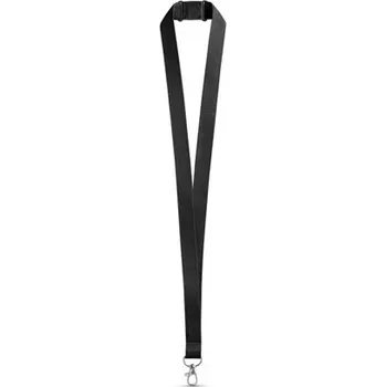 LEEDS. Polyesterová šňůrka s bezpečnostní sponou - Černá