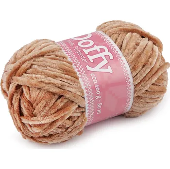 Příze Pletací žinylková příze Doffy 100 g, střední, 7 (979) béžová