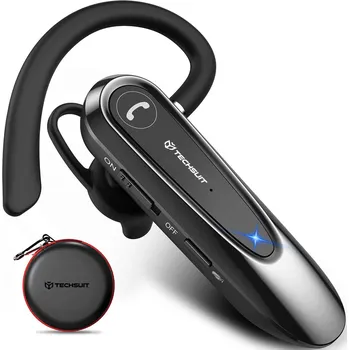 Sluchátka Techsuit - Prémiová náhlavní souprava Bluetooth AirTalk (CB2) - Bluetooth, 20 hodin hovoru, Type-C, lehká, dvojitý mikrofon - černá