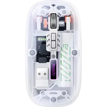 Myš Yesido - Bezdrátová myš (KB29) - Type-C, připojení BT+ 2.4G, 800/1200/1600DPI, 400mAh - bílá