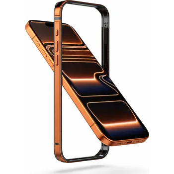 Pouzdro na mobilní telefon Ochranný hliníkový bumper rámeček na iPhone 17 Barva: Oranžová