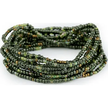 Náramek Pružné náramky z rokajlu sada 12 ks, malé, 5 olivová zeleň