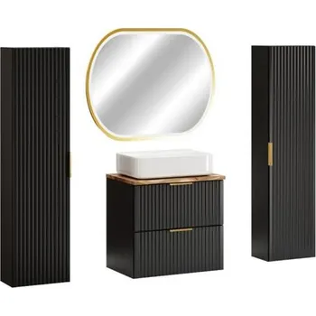Koupelnový nábytek Koupelnová sestava ADEL BLACK NATURE MAGIC 60cm