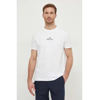 Pánské tričko Bavlněné tričko Polo Ralph Lauren 710936585 bílá 00X, vel. XXL