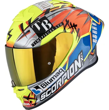 Helma na motorku Integrální helma na motorku Scorpion EXO-R1 EVO II Air Aron Misano stříbrno-fluo žluto-modrá L