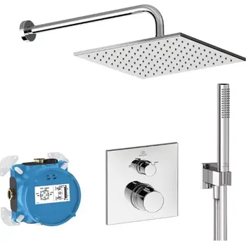 Sprchový set Ideal Standard CeraTherm - Sprchový set s termostatem pod omítku, s tělesem, 30x30 cm, chrom A7572AA
