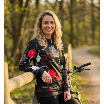 Dámská mikina Dámská funkční mikina premium ALTISPORT VOJ/ALW037MI01 ČERNOČERVENÁ XXXL