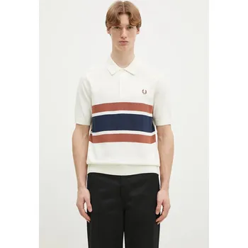 Pánský svetr Bavlněný svetr Fred Perry, XXL, béžová, 01X