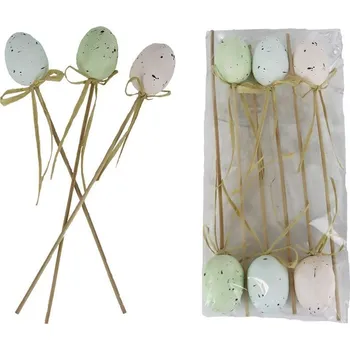 Velikonoční dekorace Zápich velikonoční vajíčka, 6 ks X7965/2