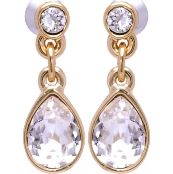 Náušnice Visací náušnice s kapkovým krystalem a kroužky Colibra - pozlacené