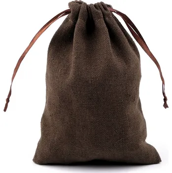 Dárkový pytlík 11x16 cm bavlněný, střední, 2 hnědá tmavá