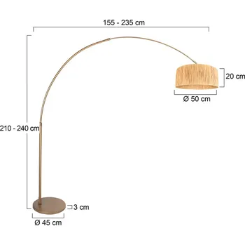 Lampička Steinhauer Oblouková stojací lampa Sparkled Light bronzová/hnědá 240 cm mořská tráva - Délka kabelu 320 cm; podstavec – Ø 45 cm, výška 3 cm; stínidlo na lampu – Ø 50 cm, výška 20 cm bronzová, hnědá 1 x 40 W - Doprava zdarma