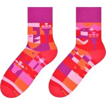 Dámské punčochy Dámské rozdílné ponožky Valentines - 35-38 / červená