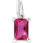 Přívěsek s růžovým zirkonem ocelový