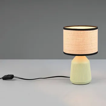 Lampička Reality Leuchten Stolní lampa Formentera, zelená/béžová, výška 27 cm Keramika/papír zelená, béžová 1 x 40 W - Doprava zdarma