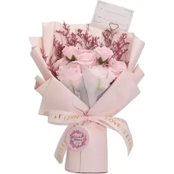 Koupelová kosmetika AWM, Ltd, S3 8AL Mýdlová kytice Puget Růží - Láska je Věčná - Jemná Růžová