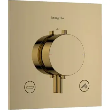 Vodovodní baterie Hansgrohe Ecostat Comfort E - Termostatická baterie pod omítku, pro 2 spotřebiče, leštěný vzhled zlata 33716990