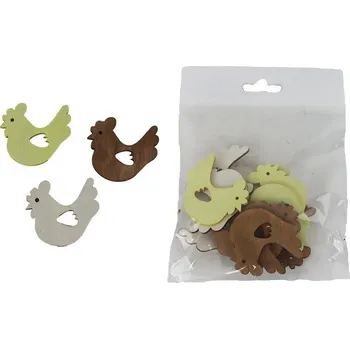 Velikonoční dekorace Dekorační slepička, 12 ks D7846