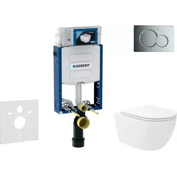Geberit Kombifix - Set předstěnové instalace, klozetu Oudee Vortex a sedátka softclose, tlačítko Sigma01, lesklý chrom SANI15CA1134